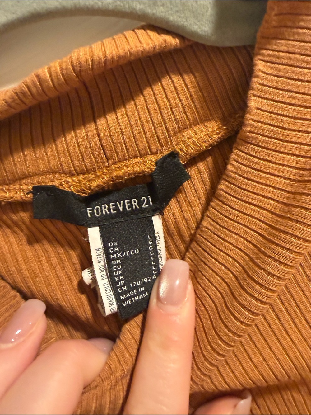 Forever 21 Ribbed Drawstring Tank Top - Rust Orange - Picture 2 of 3